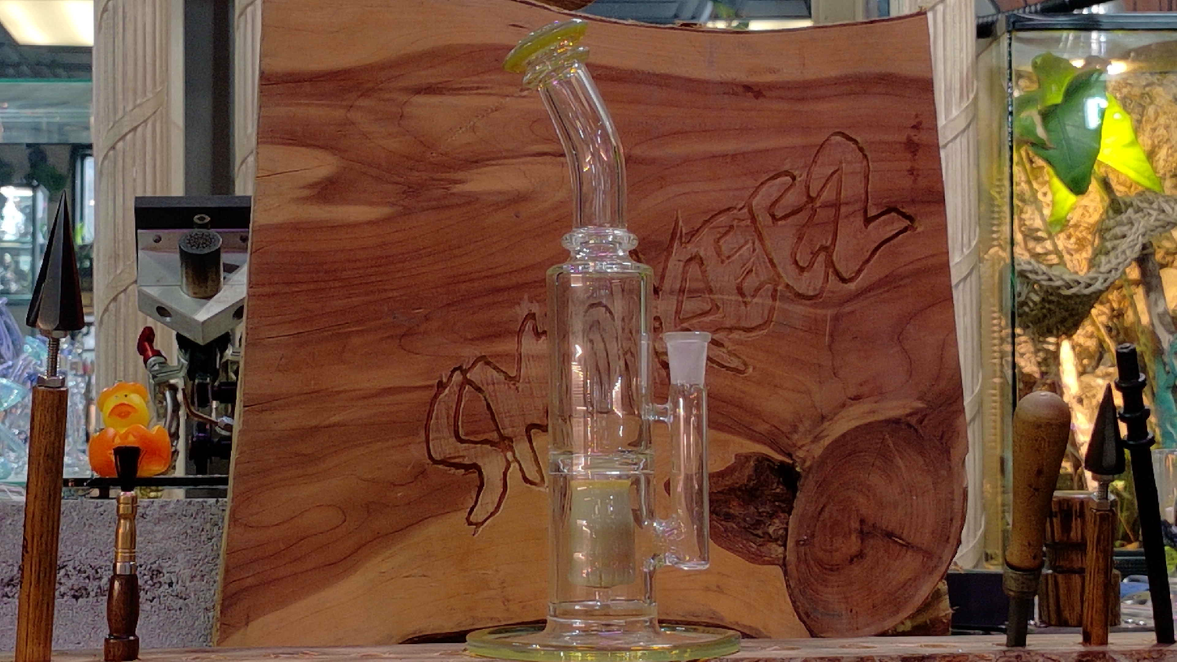 BensonGlass Inverted Showerhead Bent Neck